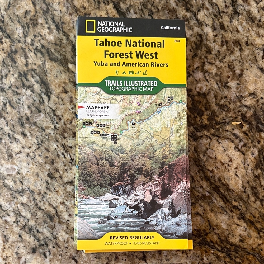 National Geographic Yellow and Green Tahoe Forest Map